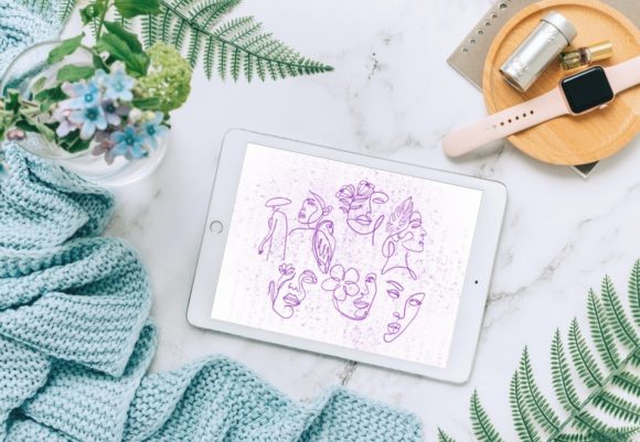 45 Boho Line Art Procreate Bundle V12
