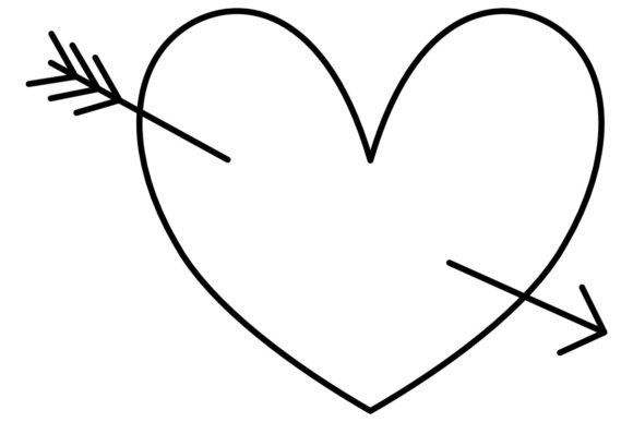 ArrowThroughHeart Procreate Brush Stamp
