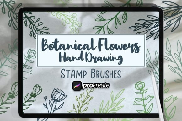 Botanical Flowers Hand Drawing Brush