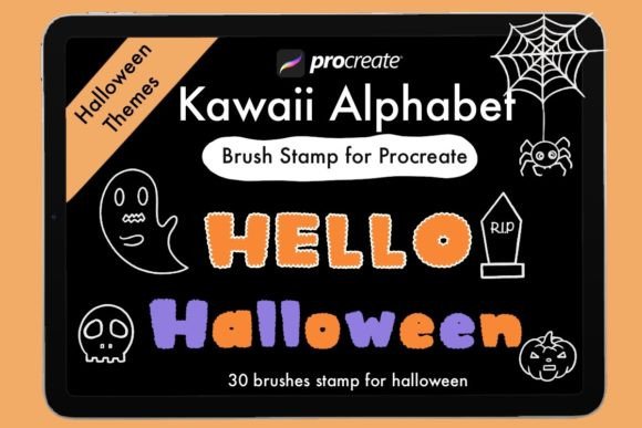 Kawaii Brush Stamp Halloween Procreate Guide
