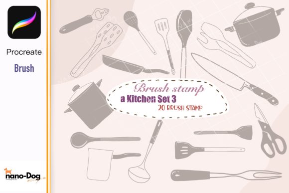 Kitchen Tool Brush Stamps for Procreate