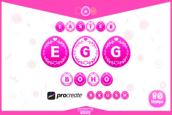 Procreate Brush Easter Egg Boho Alphabet