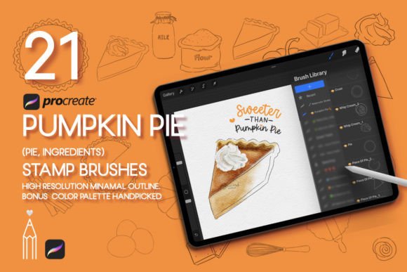 Pumpkin Pie Procreate Stamp Brush Guide
