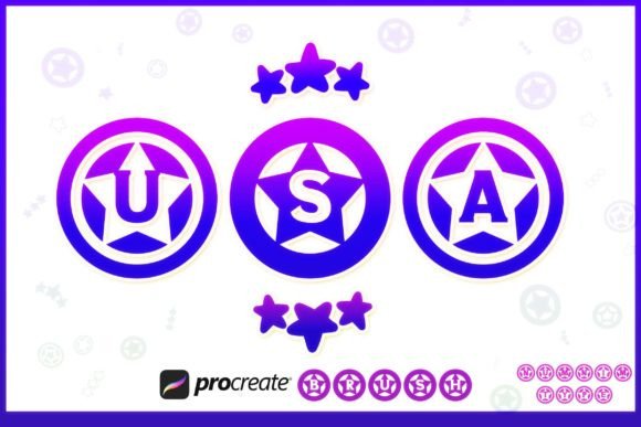 Strategic Visual Communication with Procreate Brush USA Independence Day a-Z