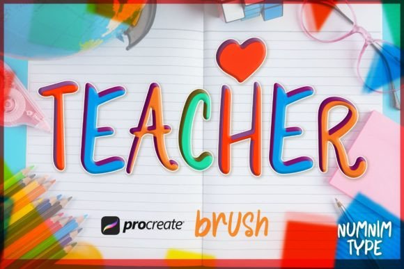 Streamlining Educational Design with Procreate Brush Teacher Kid Alphabet a-Z