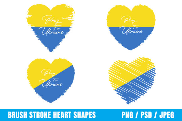 Ukraine Dirty Stroke Heart Set
